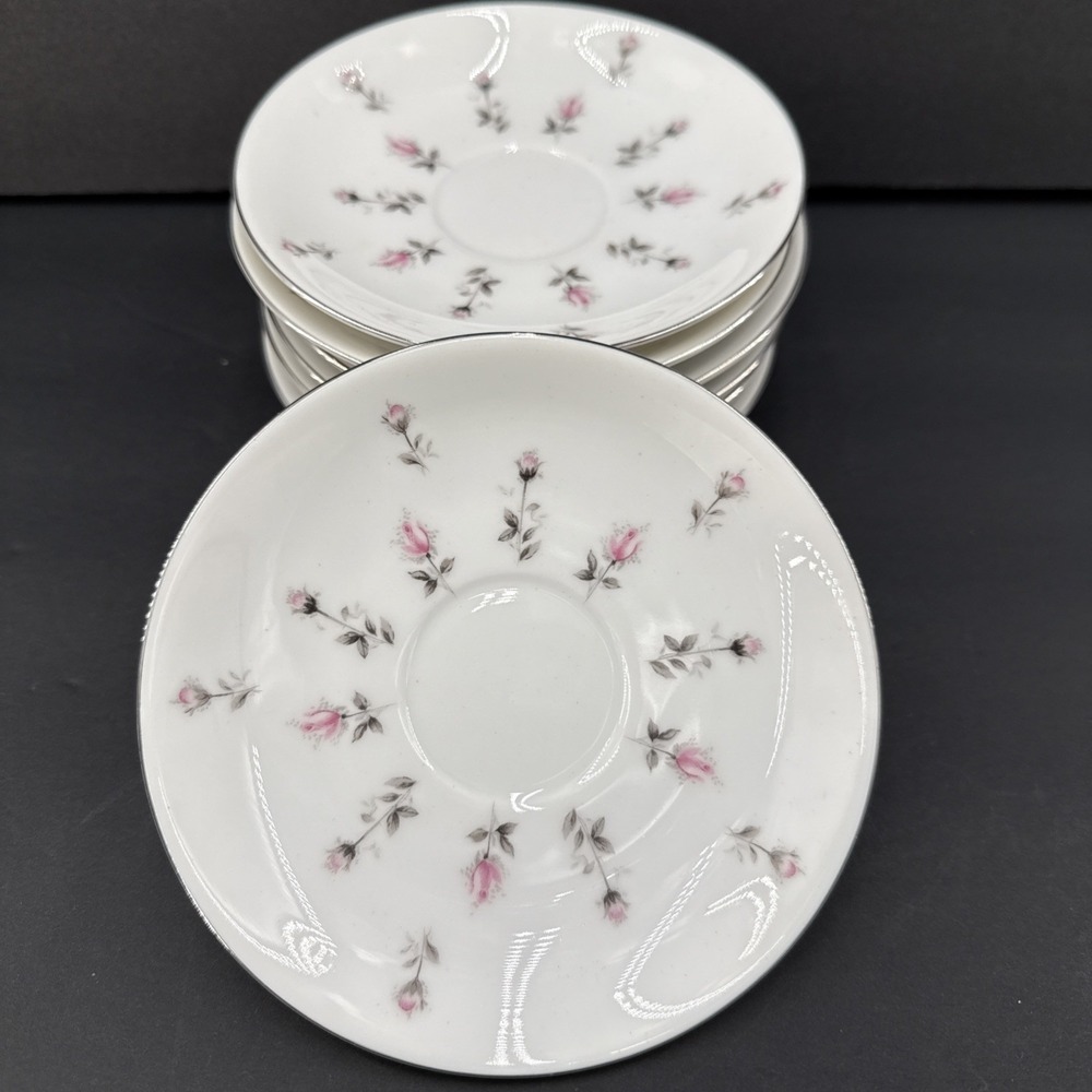 7 Vintage Harmony House Fine China Rosebud Pattern 3534, made in Japan